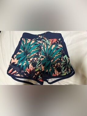 Columbia boys Navy Tropical Print swimming trunks